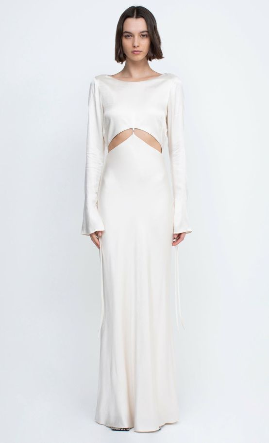 Clothing Bec + Bridge  | Diamond Days Long Sleeve Maxi Dress Ivory