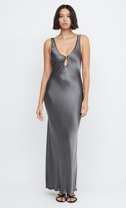 Clothing Bec + Bridge  | Celestial Keyhole Maxi Dress Gun Metal/Black